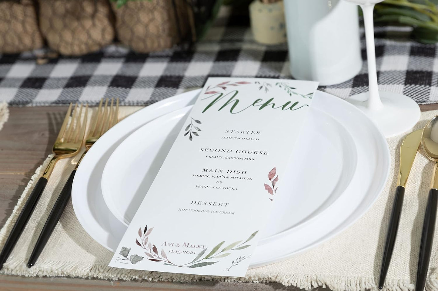 PLASTICPRO [30 Pack 10.7''] White Plastic Party Plates Edge Collection Premium heavyweight Elegant Disposable Tableware Dishes