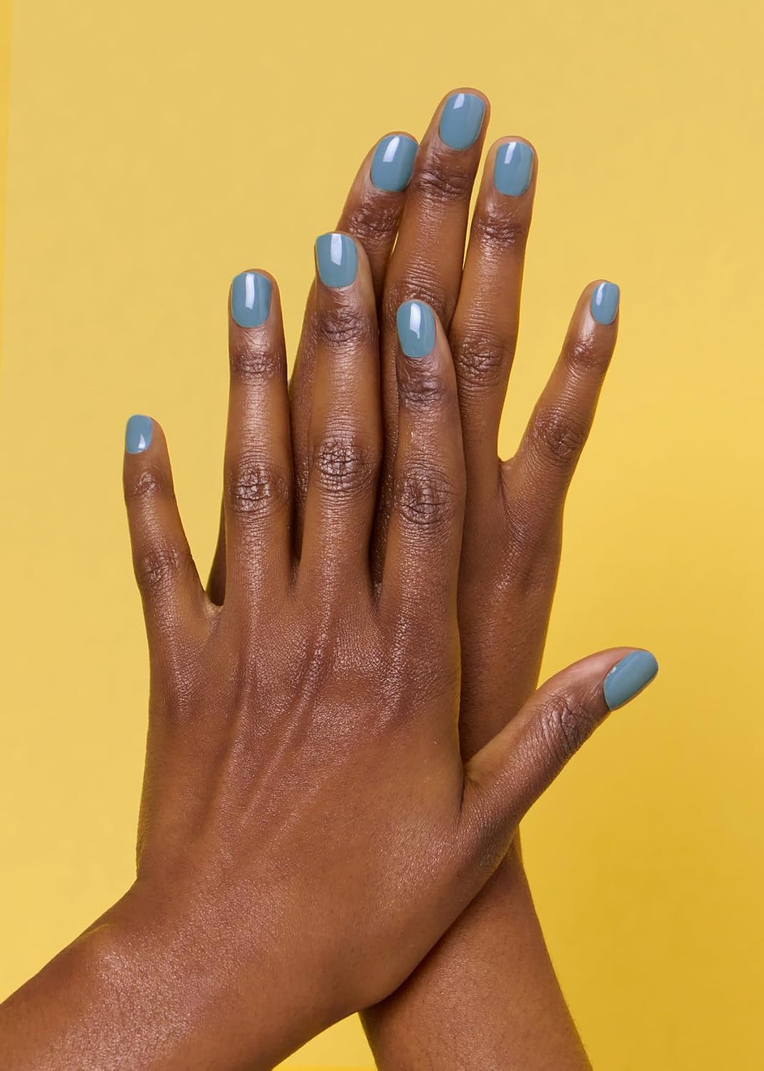 ohora Semi Cured Gel Nail Strips (N Washing Jean) - Blue, Solid, Works with Any UV/LED Lamps, Salon-Quality, Long Lasting, Easy to Apply & Remove - Includes 2 Prep Pads, Nail File & Wooden Stick