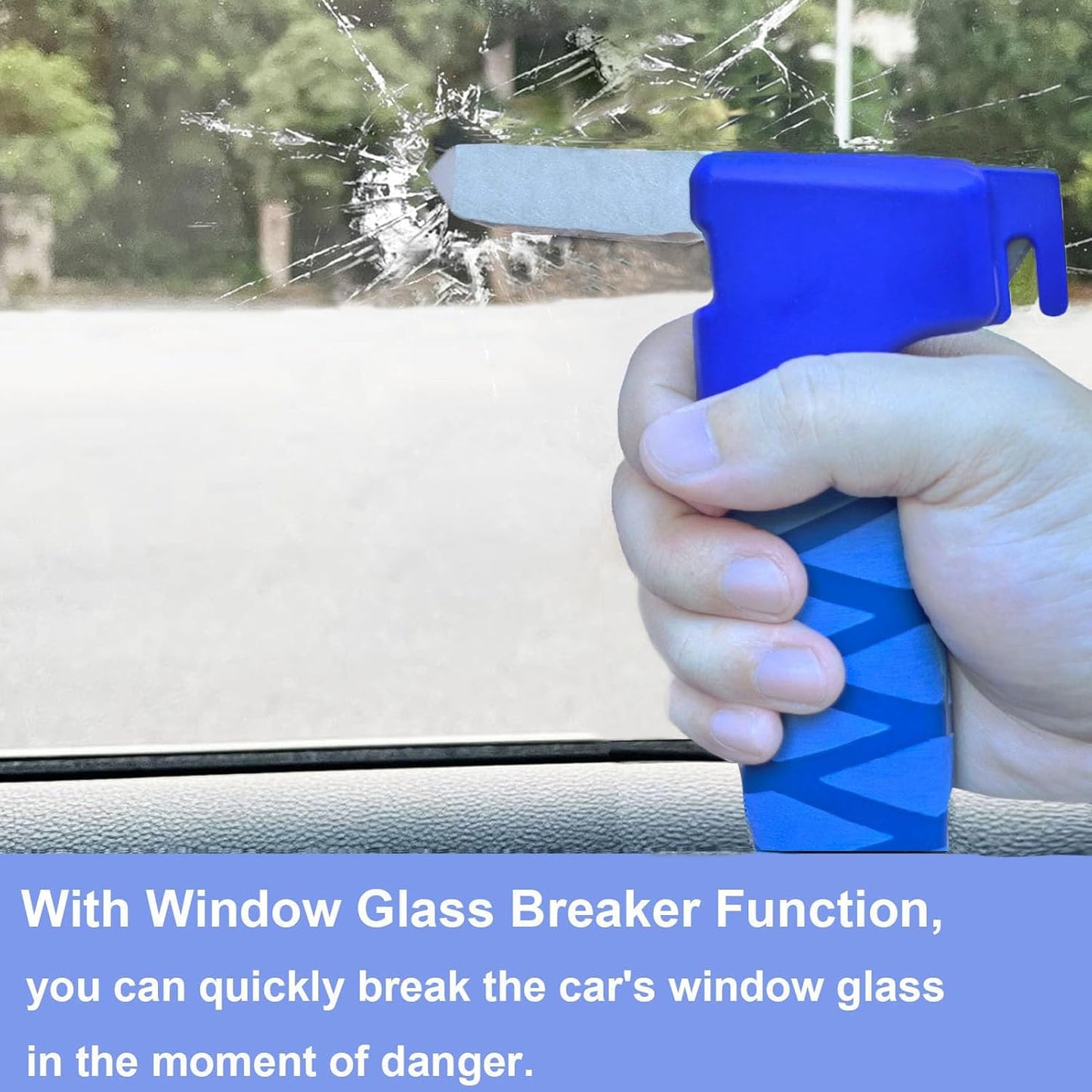 Car Door Handle for Elderly, 3-in-1 Multifunctional Handle Assist, Ultra Grip Mobility Handle for Car, Portable Vehicle Support Door Assist Bar, Max Load 500 Lbs, Anti-Slip Design, Blue/1 Pack