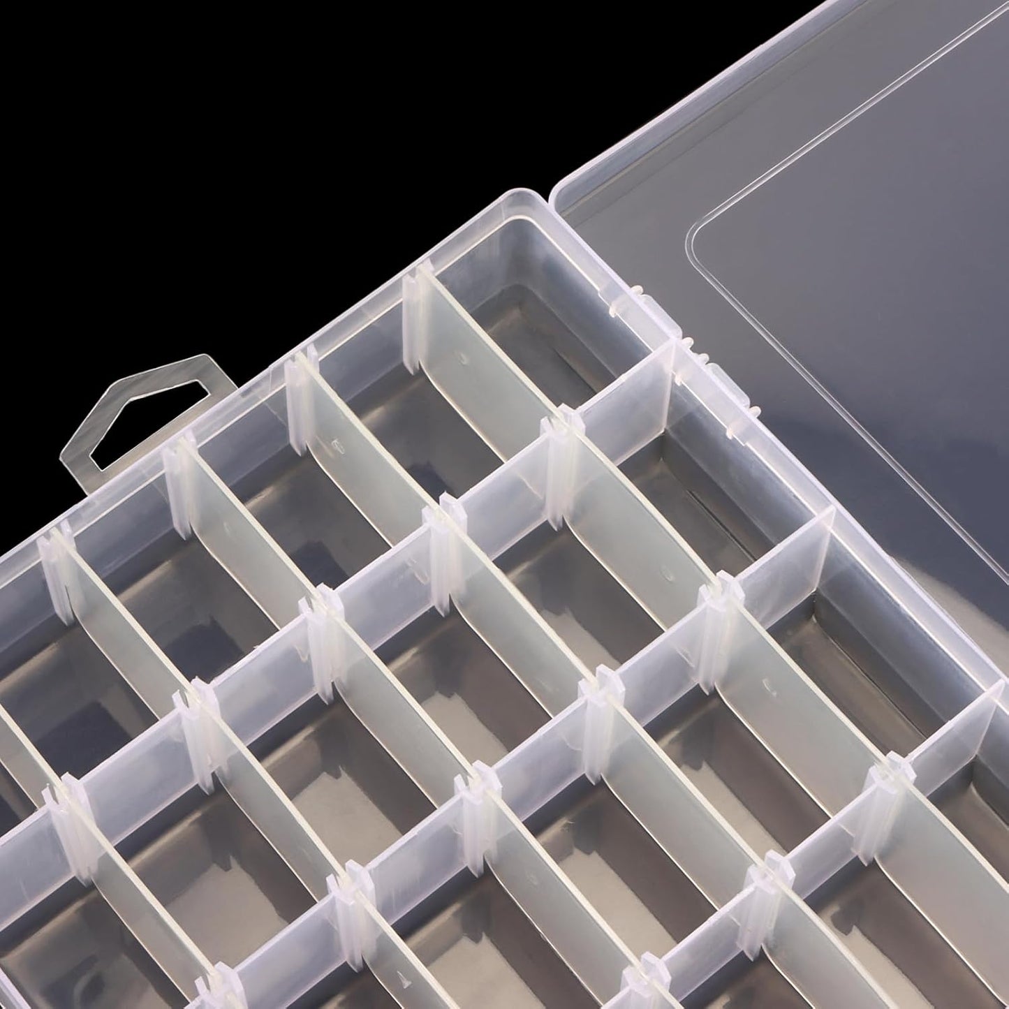 KINJOEK 8 Pack 36 Grids Plastic Bead Organizer Containers Storage, Adjustable Dividers Diamond Jewelry Craft Painting Storage Case, Clear Small Fishing Tackle Box for Sewing Cross Stitch Accessories