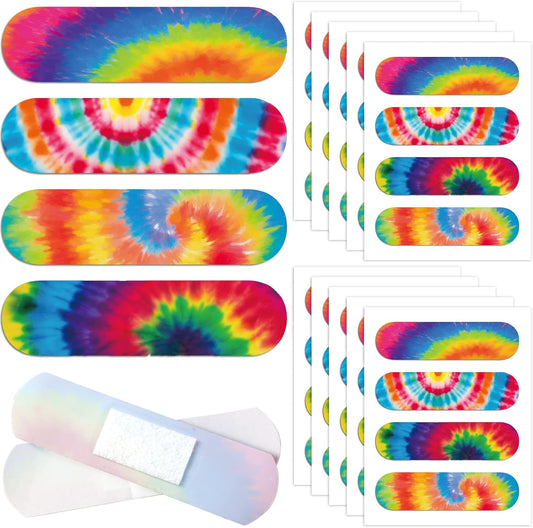 200 Pcs Tie Dye Adhesive Bandages Colorful Bandages for Kids Girls Boys Adults First Aid, Fun Colorful Designs for Cuts and Scrapes, First Aid, and Wound Care(200 Pcs)