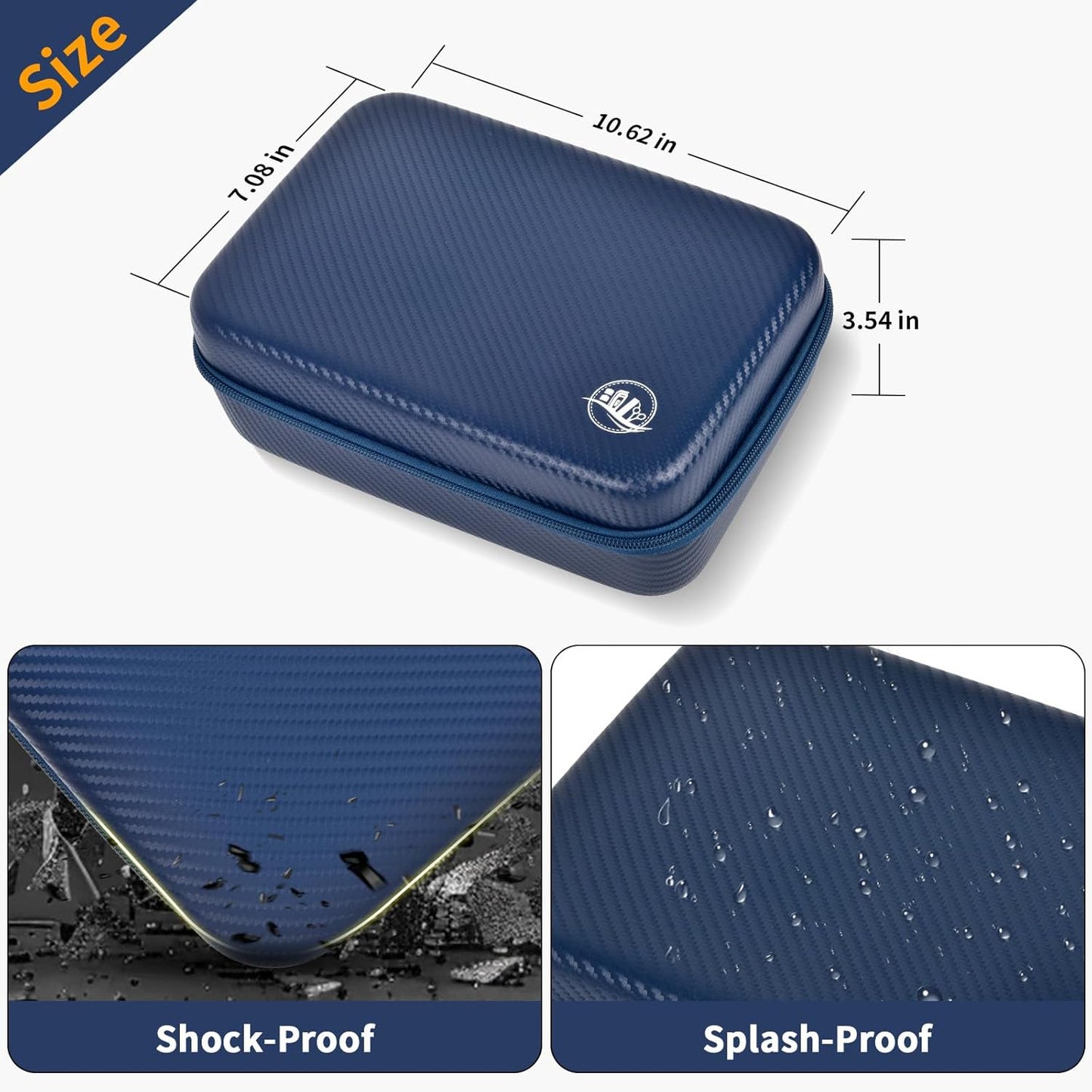 Boobowl Barber Accessories Bag for Clippers and Supplies, Mens Hair Trimmers Box, Portable Clipper Storage Holder for Hair Cutting, Guard Grooming Kit and Barbers Supplies (Bag Only)- Dark Blue