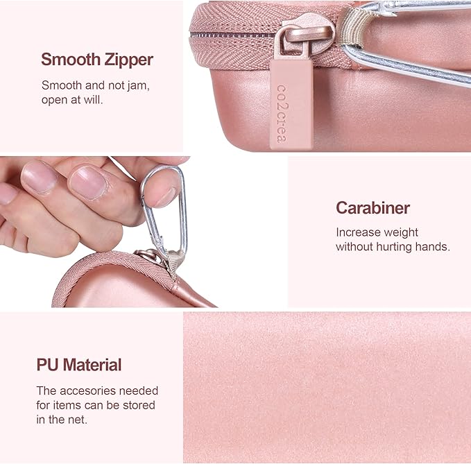 co2CREA Hard Case and Replacement Head Compatible with Finishing Touch Flawless Facial Hair Remover Electric Face Razor for Women (Rose Gold Case + Replacement Head)