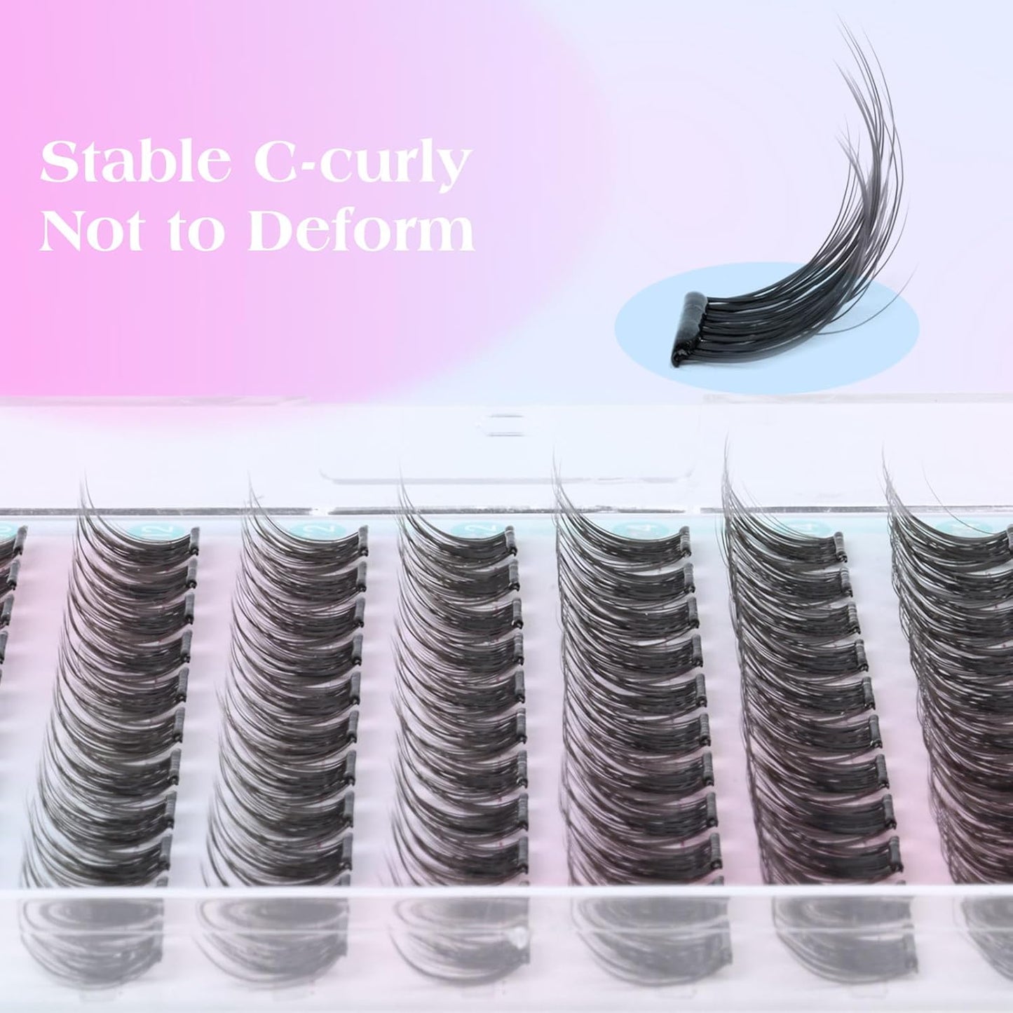 Self Adhesive Eyelashes Natural Self Adhesive Lash Clusters Pre glued Eyelash Clusters zanlufly No Glue Needed Lashes Wispy C-curly Cluster Eyelash extensions 10-16MM Individual Lashes