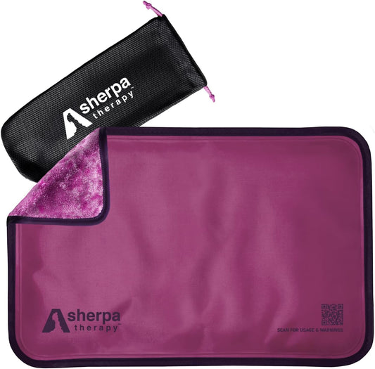 Medium Flexible Gel Ice Packs Reusable - Hot and Cold Soft Ice Packs for Injuries Reusable for Ankle, Arm, Foot, Leg, Back Pain Relief - 8" x 12" - Purple