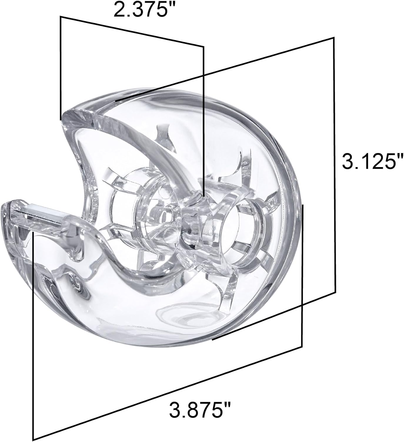 Amazing Abby - Tania - Acrylic Tape Dispenser, Plastic Label Roll Holder, Clear Sticker Organizer, Perfect Office Desktop Storage Solution for Tapes, Labels, Stickers, and More