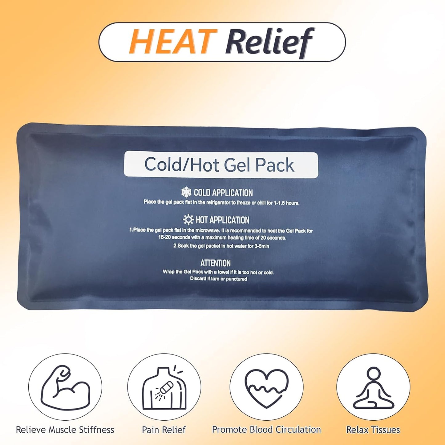 Hot & Cold Gel Packs for Pain Relief 12x16 Inch Ice Packs Reusable Blue Cold Packs for Swelling, Bruises, Injuries, Surgery, Toothache