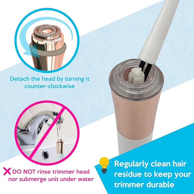 Professional Fast, Precise, Painless Facial Hair, Lips and Chin Remover for Women, USB Rechargeable Facial Epilator, 18K gold-plated hypoallergenic 13mm Dual ring floating head, 360° LED light