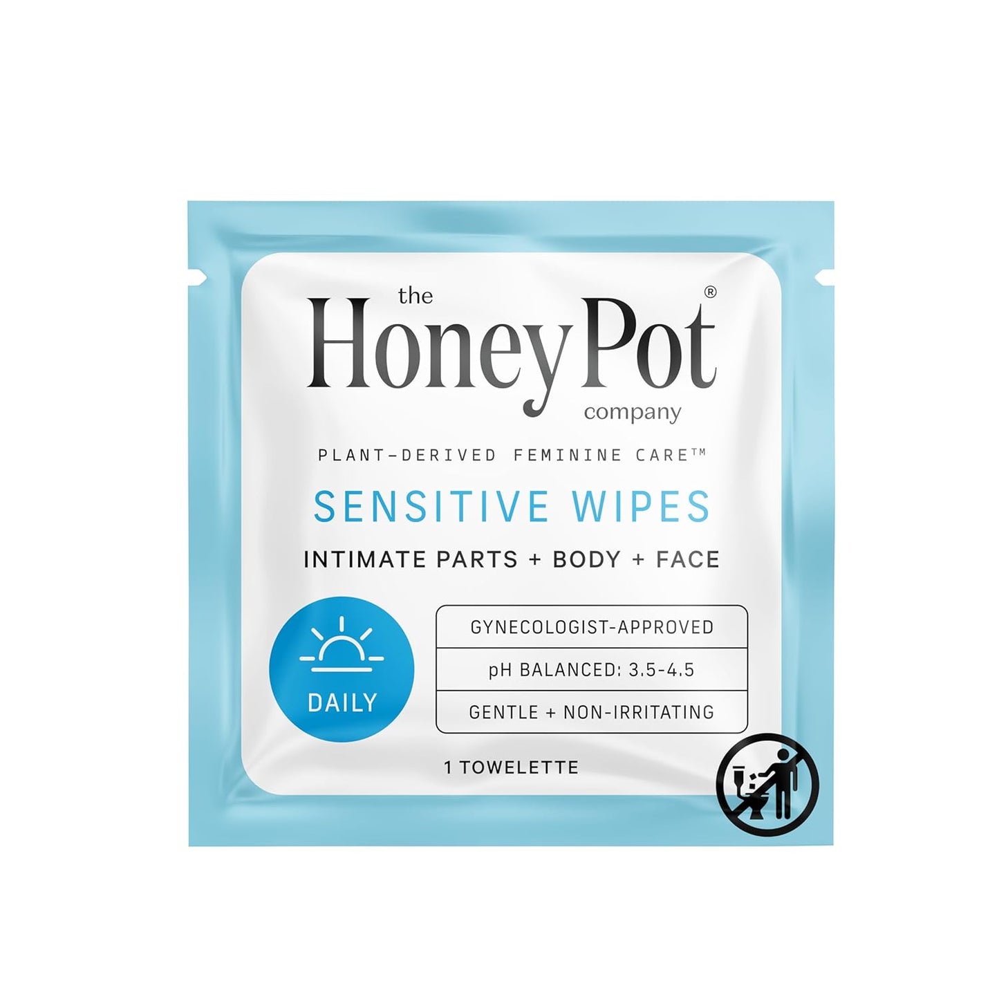 The Honey Pot Company - Feminine Wipes - Indivdually Wrapped - Daily PH Balancing, Fragrance & Sulfate Free Wipes for Intimate Parts, Body, or Face - Hygiene Products - 15 Ct (Pack 3)