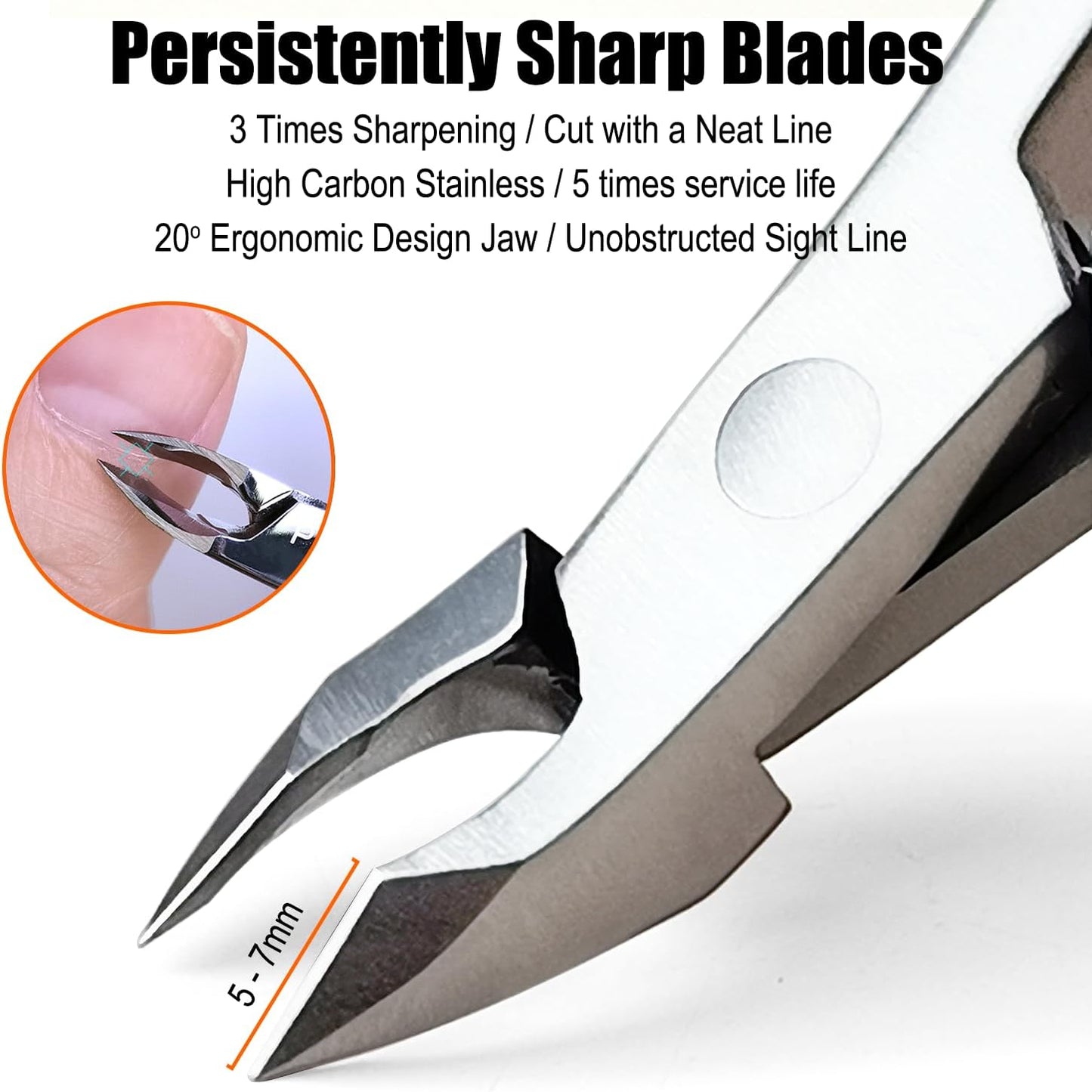 LePinko Professional Cuticle Trimmer kit, Super Sharp Dead Skin Clipper, Labor-saving Cuticula Remover for Fingernail Toenail, Home Salon Use, 7mm Jaw, Rainbow Color