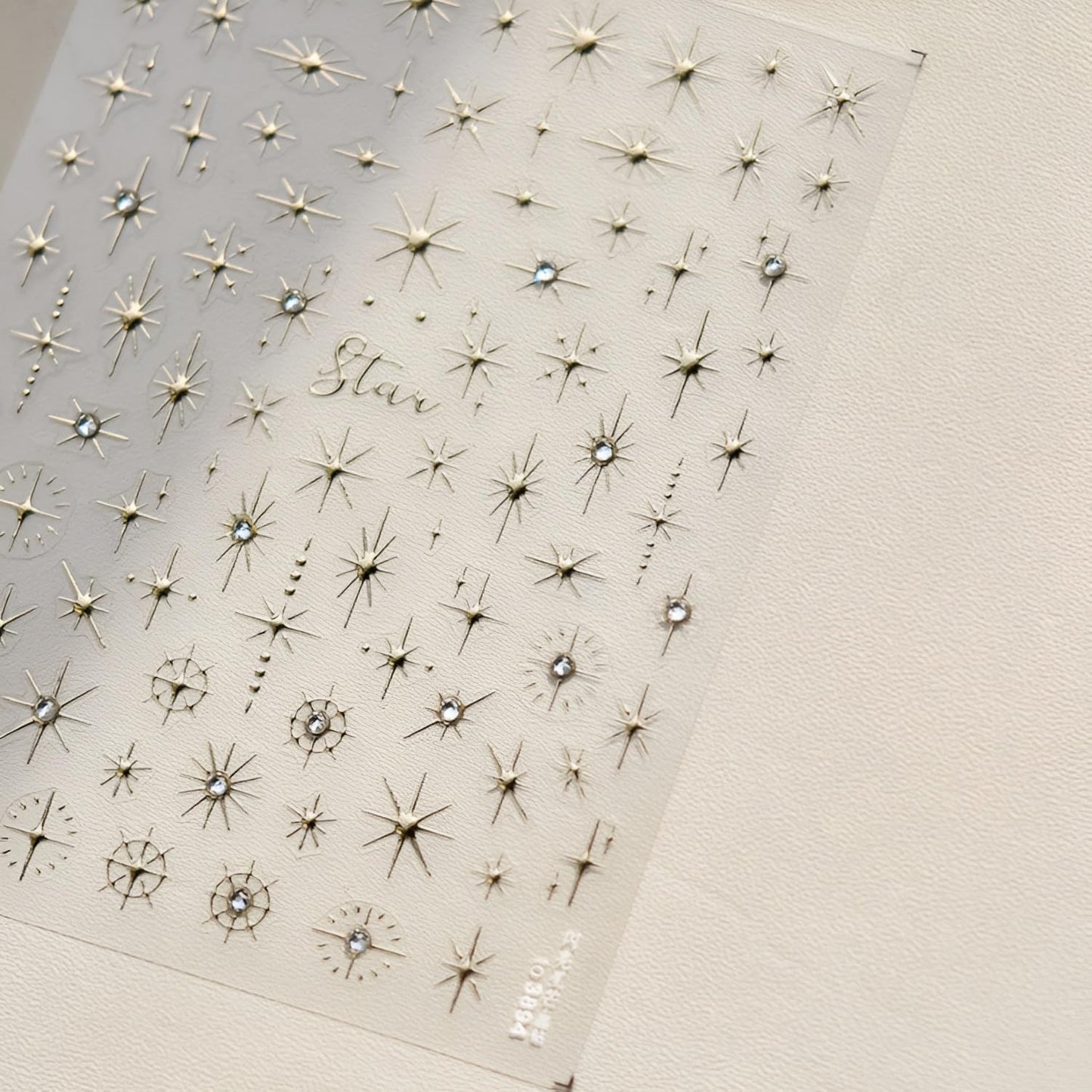 3 Sheets 5D Embossed Star Nail Stickers - Pink Gold White Glitter Shiny Design for DIY Manicure Decoration - Nail Art Supplies for Women