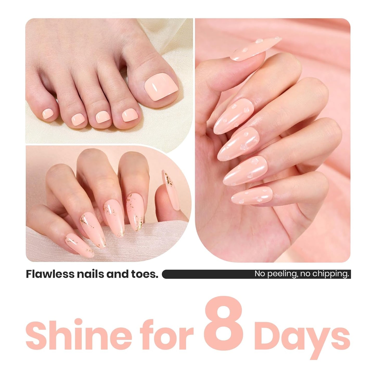 Beetles Nail Polish Bubble Bliss, 2 in 1 Nail Strengthener Polish Growth Nail Ridge Filler Base Coat Nail Repair for Damaged Thin Nails Natural Nails Bubbly Bliss Nude Pink 15ML