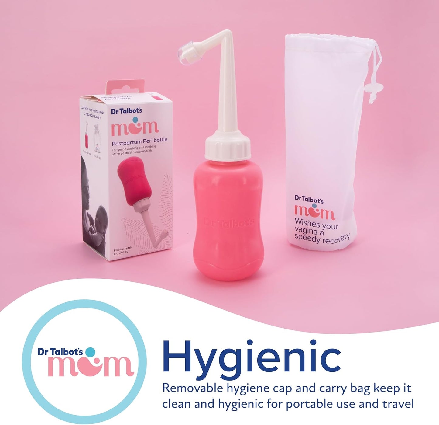 Dr. Talbot's Mom Postpartum Peri Bottle with Carry Bag - (2 Pack) 12.2 fl oz - Silicone Perineal Spray Bottle for Mothers