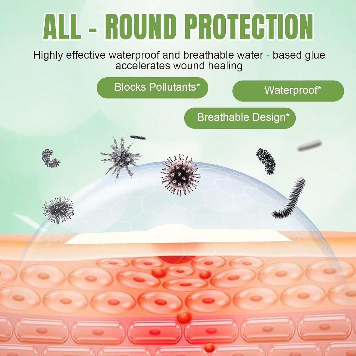 Hydrocolloid Bandages Roll for Wound Care Cut to Size Wound Dressing Hydrocolloid Patch Bandages with Self-Adhesive for Burn, Blister, Acne Care, Sterile and Waterproof (2in X 12ft)