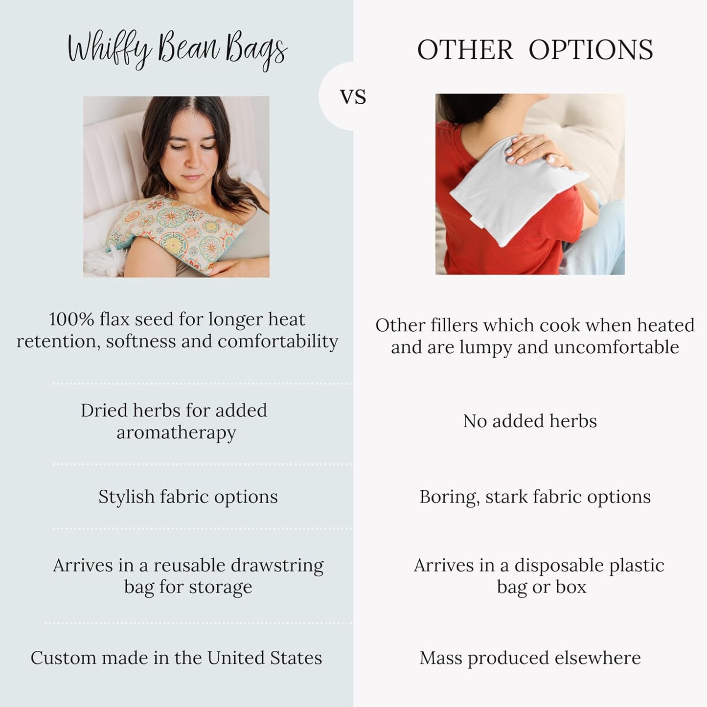 Microwavable Heating Pad, Microwave Hot Pack, Warm Compress - Ice Pack, Cooling Freezer Bag, Cold Compress - Filled with Flax Seed & Your Choice of Dried Herbs - Various Sizes Available