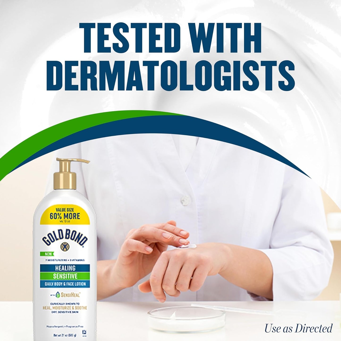 Gold Bond Healing Sensitive Daily Body & Face Lotion with Aloe Moisturizes, Heals & Soothes Dry, Sensitive Skin, Value Size, 21 oz.