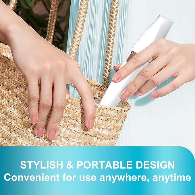 Eyebrow Trimmer, Facial Hair Removal for Women, 2 in 1 Rechargeable Eyebrow Razor & Painless Hair Remover Kit, Hair Removal Device for Eyebrows, Peach Fuzz, Lips, Arms, Legs with Light (Rose Gold）