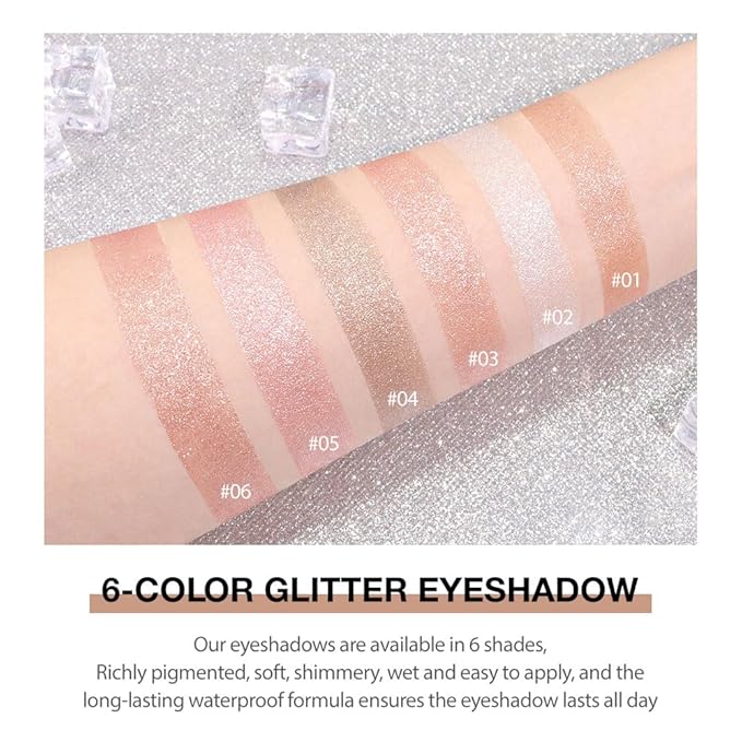 Monochrome Pressed Eyeshadow, Waterproof Neutral Powde Mini Shimmer Rose Gold Pink Eyeshadow, sombras para ojos, Talc, Paraben & Cruelty Free (H05#Shimmer Rose Gold Pink)