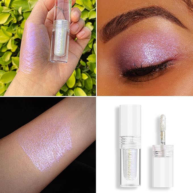 MAKI YIKA Glitter Eyeshadow Silver Multichrome Eyeshadows Long Lasting, Metallic Chameleon Eye Shadow Smudgeproof Holographic Eye Topper Glitters (#8 Dream)
