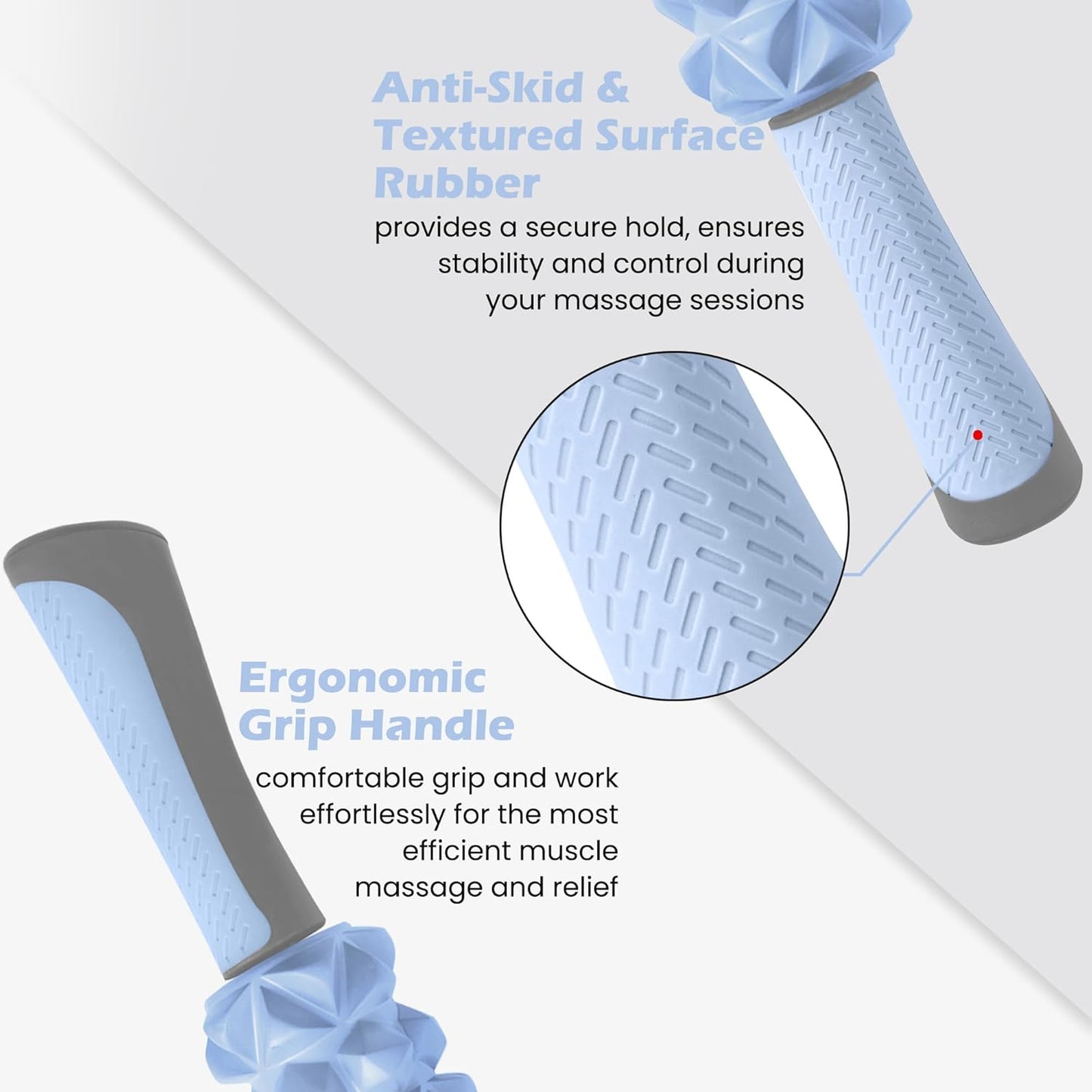 KITWILD Muscle Roller Stick, Massage Roller Stick for Athletes, Body Massage Stick for Muscles Deep Tissue, Muscle Relaxation Roller for Physical Therapy, Myofascial Release, and Yoga Therapy, Blue