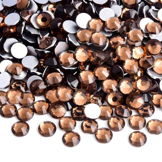 Flatback Rhinestones Round Gems for Nails Art and Crafts 1250Pcs SS20 5mm Glitter Crystals Stone DIY Bags Clothes Shoes (Dark Coffee)