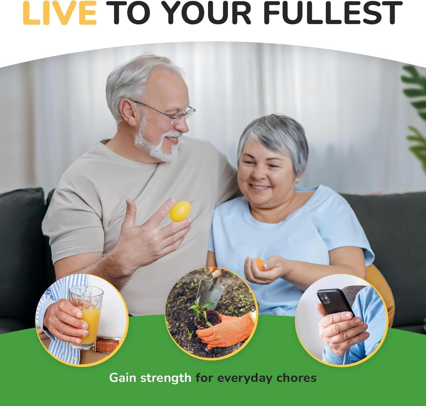 Squeeze Balls for Hand Therapy - Set of 4-Hand Exercise Balls for Arthritis & Carpal Tunnel - Stress Ball for Adults Therapy with Printed Guide Book and Videos