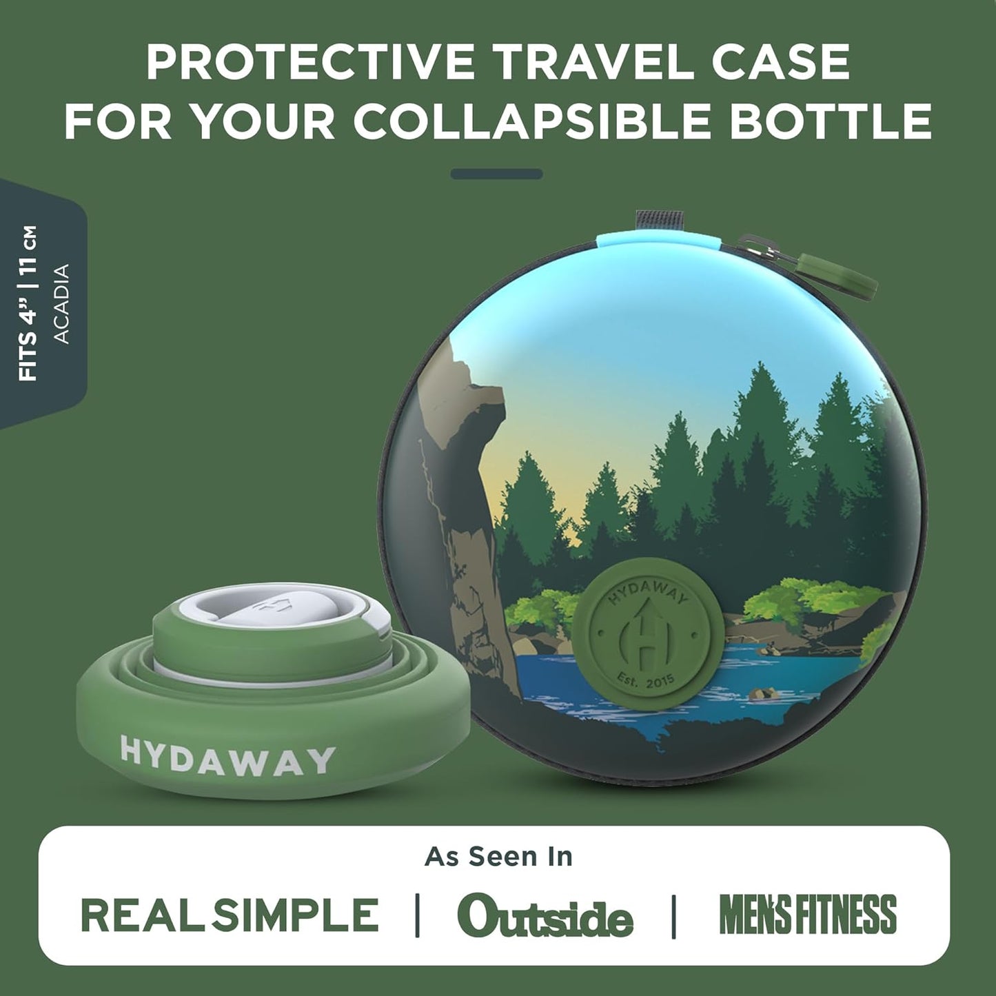 HYDAWAY Hydration Travel Pack - 25oz Collapsible Water Bottle with Flip-Top Lid and Protective Travel Case - BPA-Free, Leak-Resistant, Reusable Bottle for Traveling, Hiking, and Daily Use
