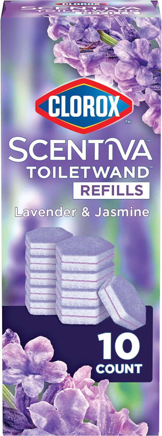 CLOROX Scentiva ToiletWand Refills, Lavender and Jasmine, 10 Count