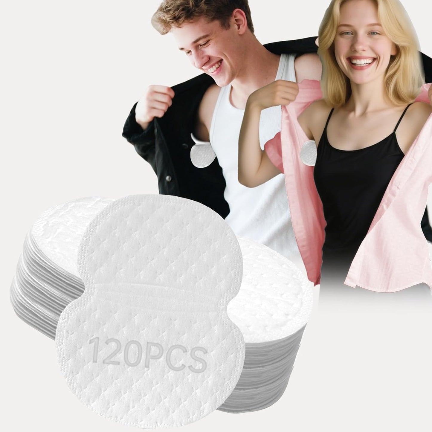 120PCS Armpit Sweat Pads Underarm Sweat Pads for Women and Men Fight Hyperhidrosis Disposable Sweat Pads for Under Arms Comfortable Unflavored, Non Visible,Antiperspirants