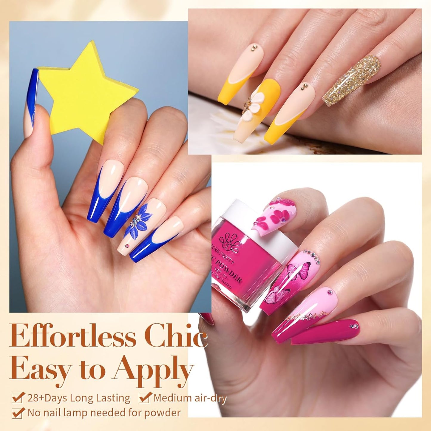 BORN PRETTY Acrylic Powder Set 36 Colors Fall Winter Acrylic Nail Powder Red Purple Green Blue Professional Polymer 3D Nail Art Kit for French Extension Carving Gift Set