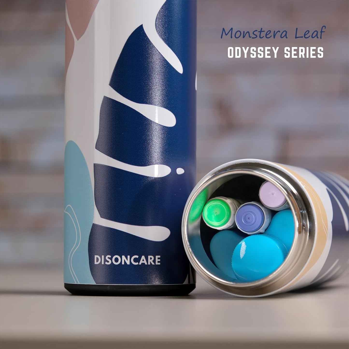 DISONCARE Odyssey 60H Insulin Cooler Travel case Digital Display Medication Cooler for Medicine Travel TSA Approved Ice Pack Diabetic Medical Cooler Diabetes Bag EpiPen with QR Medical Tag（Monstera）