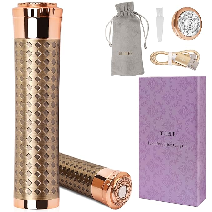 Upgrade Facial Hair Removal for Women, Rechargeable Hair Removal Device, Painless Face Electric Razor/Shaver for Lip, Arms, Face, Peach Fuzz (Coppery)