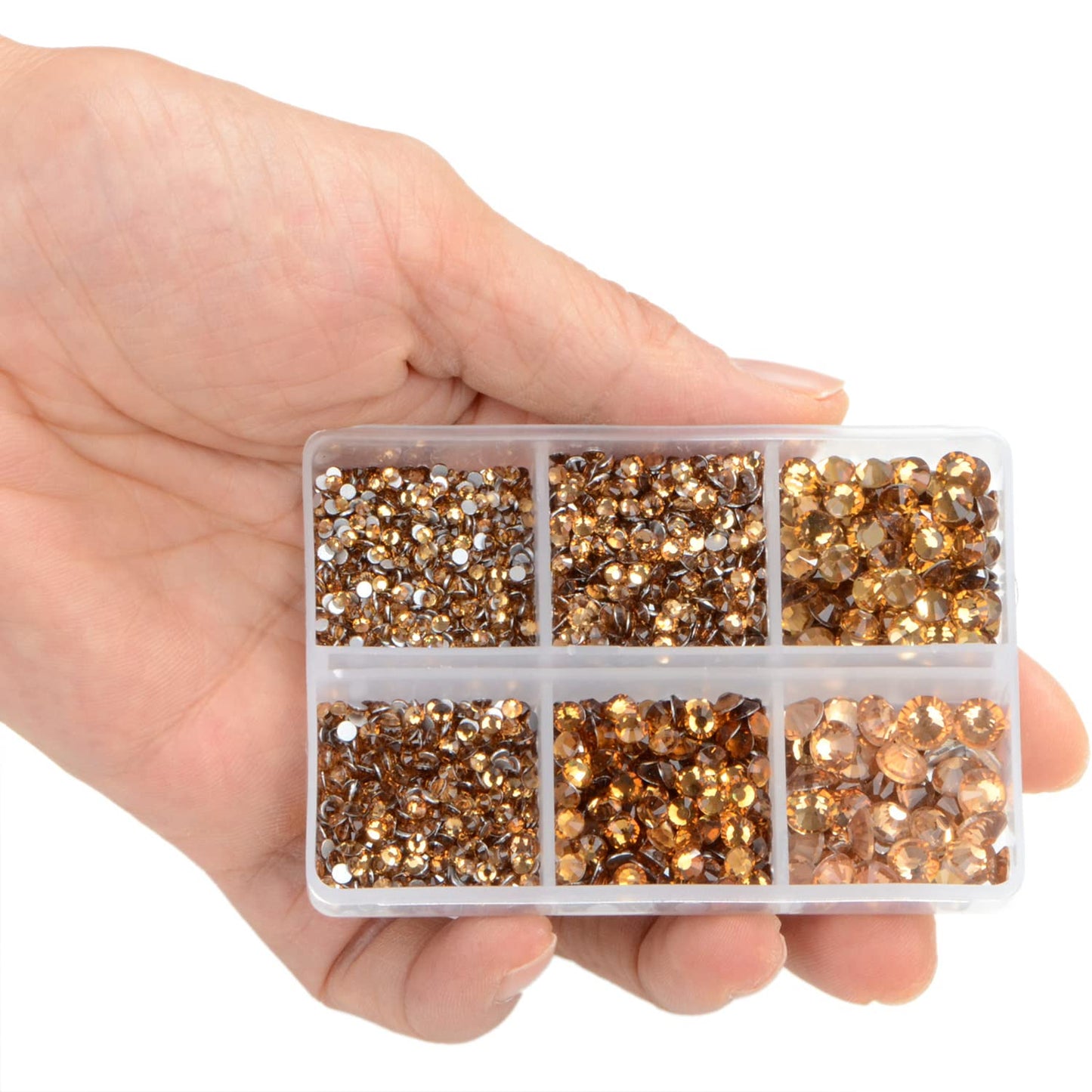 LPBeads 6000 Pieces Topaz and Lt Amethyst Non Hotfix Rhinestones 6 Sizes Round Crystal Glass Flat Back Rhinestones with Tweezers and Picking Pen for Nail Art Crafts Clothes Bags DIY