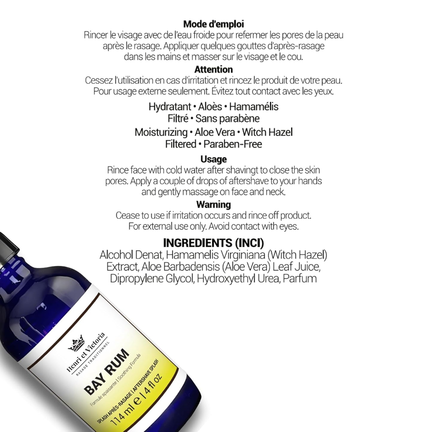 Aftershave Splash For Men l Canadian Made by A Skilled Artisan l Moisturize and Soothe the Skin 114 ml (4 oz) (Bay Rum)