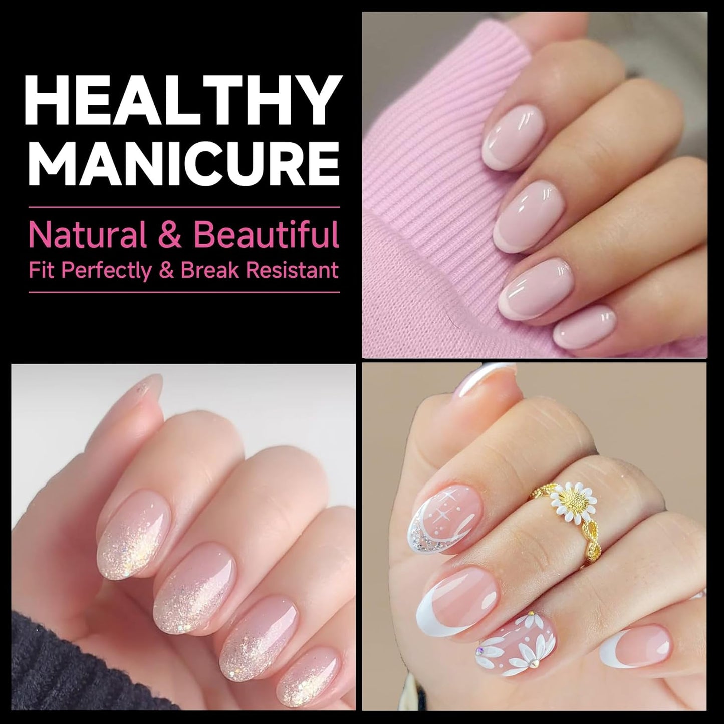 UNA GELLA Oval Gel Nail Tips, 312 Pcs Short Oval Round Nails Pre-Etched Half Matte Clear Acrylic Full Cover Press on Fake Nails No Filing Needed for DIY & Nail Extensions 12 Sizes