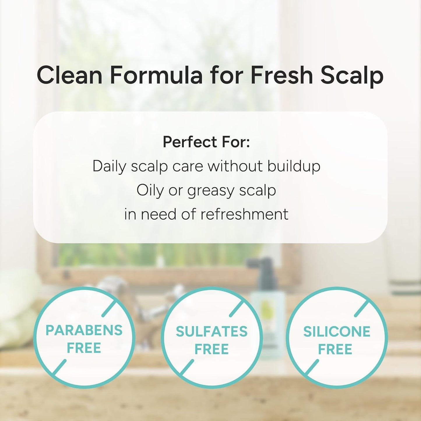 Purifying Hair & Dry Scalp Treatment Mist – Korean Hair Care with Triple Mint Complex for Oil Control, Soothing & Leave-In Conditioner – Paraben, Silicone & Sulfate Free – Green Breeze, 3.38 fl oz