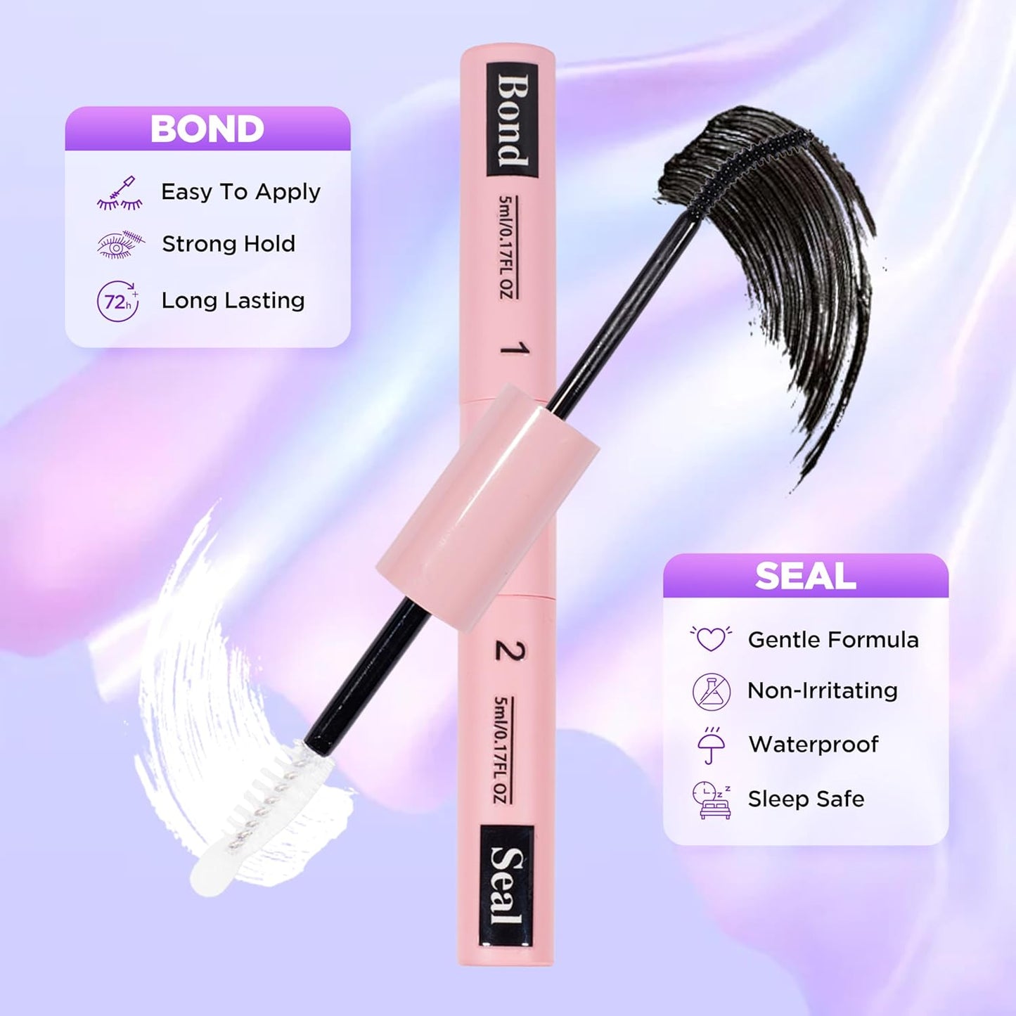 Lash Extension Kit DIY Lash Clusters Kit Eyelash Extensions Individual Lashes Extensions with (Bond,Seal,Tweezers,132Pcs,Stellar+Wing,10-16mm)