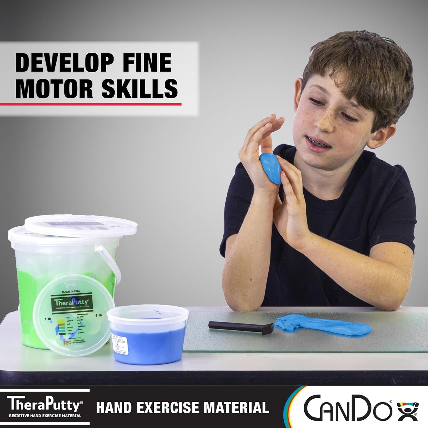 CanDo 10-2606 Theraputty Plus Hand Exercise Putty Set, 2oz, 6pcs