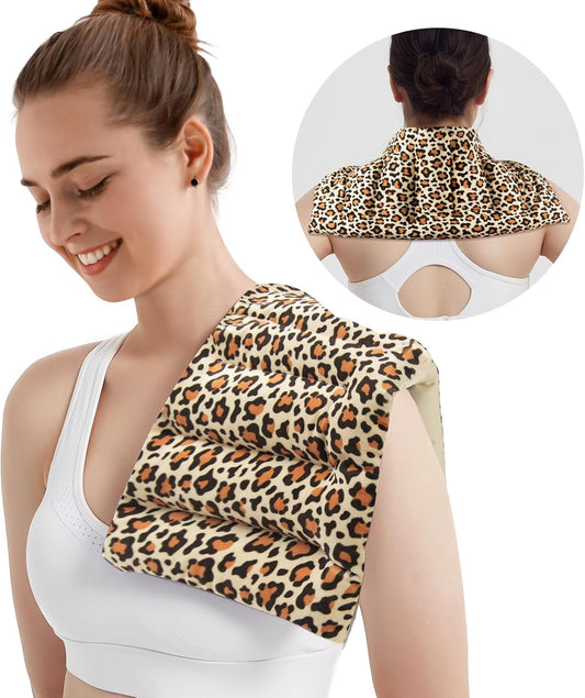 Microwave Heating Pad for Pain Relief, 8 x 16 Microwavable Moist Heat Pads for Neck, Shoulder, Back, Knee, Period Cramps, Rice Heat Pack Hot & Cold Compress Reusable & Portable