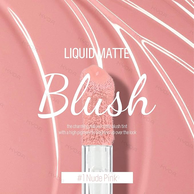 KYDA Liquid Blush, Matte Tinted for Cheeks, Lasting Dewy Finish, High Pigment Soft Creamy Blush, Blendable Lightweight Cover-Nude Pink