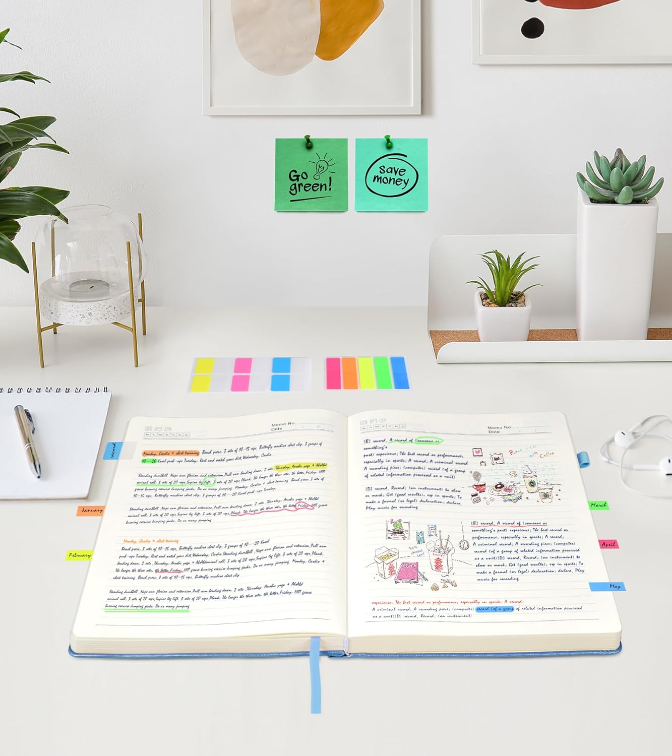 Lined Journal Notebook, 365 Pages A4 Large Journals for Writing College Ruled Notebook, Hardcover Leather Journal for Women Men, Daily Journa Notebook for Work, Note Taking, 100Gsm Thick Paper ( 8.5" x 11" Blue)