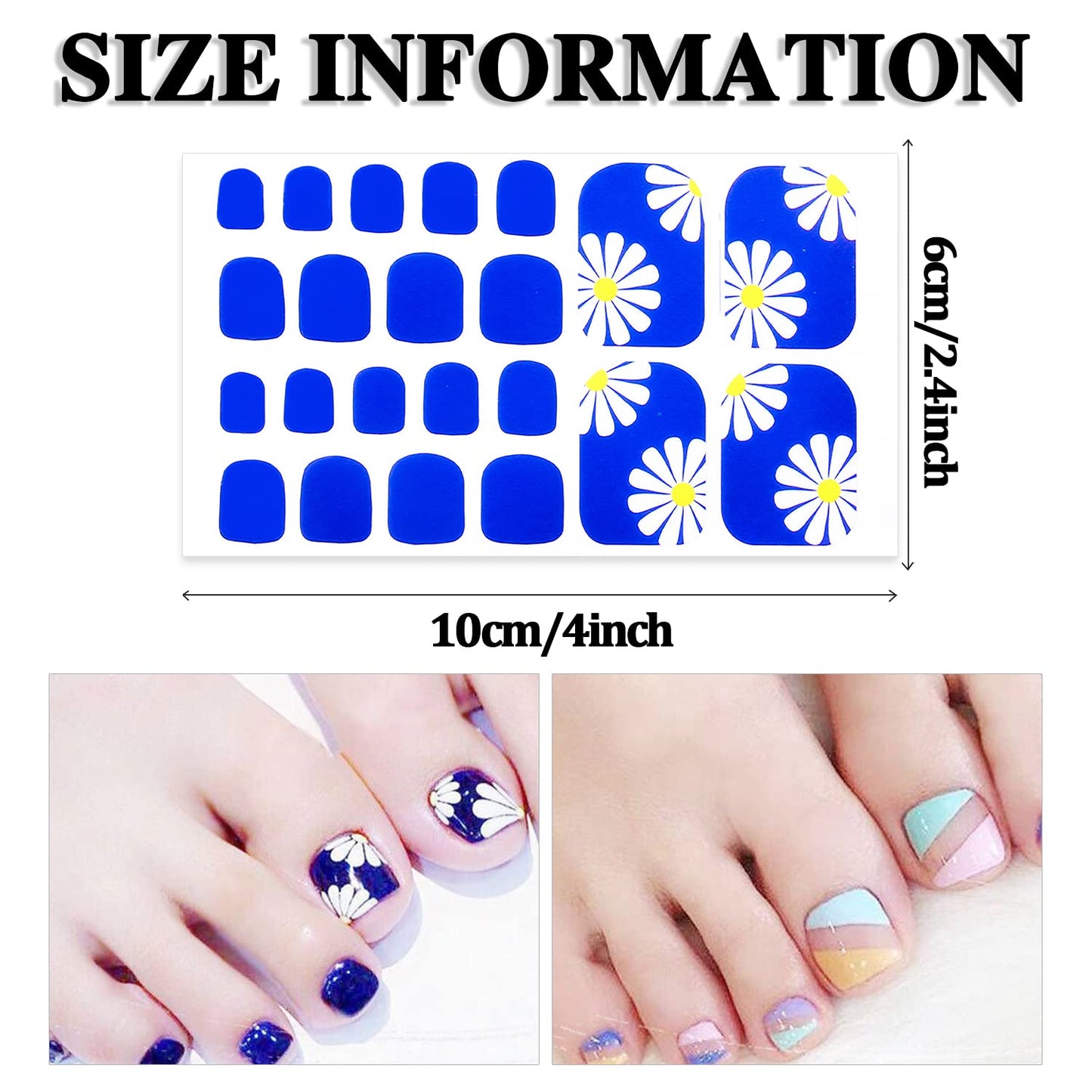 660 Pieces 30 Sheets Toe Nail Polish Strips Nail Stickers Full Nail Wraps Self Adhesive Nail Art Stickers Nail Strips for Women Girl Nail Accessories with Nail File