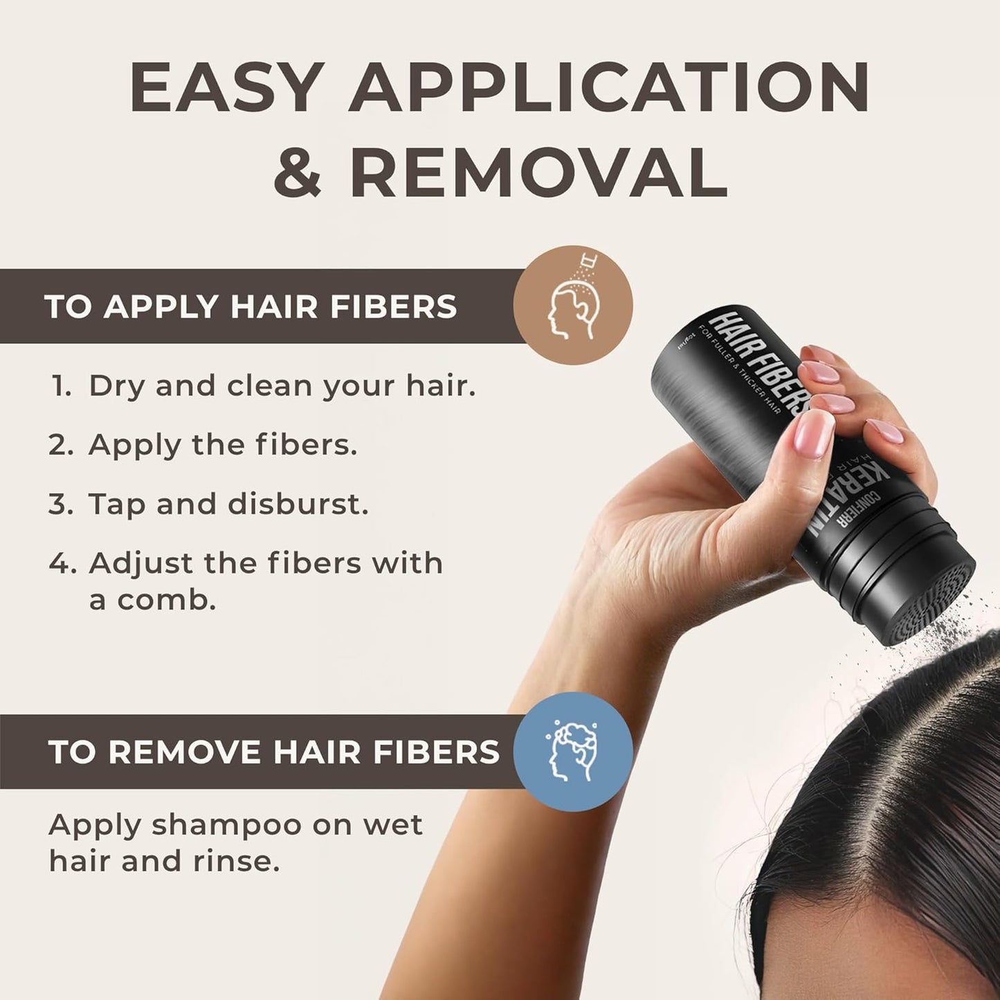 Keratin Hair Fibers for Men & Women - Fill In Fine or Thinning Hair, Instantly Thicker, Fuller Looking Hair (Auburn 30g)