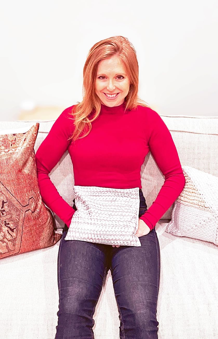 Heating Pad Corn Filled. Natural Heat Therapy for Lower Back, Neck, Shoulders, Cramps. Pain and Stress Relief Heated Wrap. (Pearl)