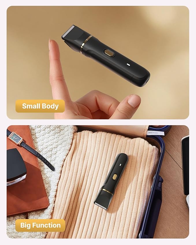 Upgraded Bikini Trimmer for Women, [2in1 & Painless] Electric Body Razors/Shaver, [Waterproof] Beard Trimmer for Men, Replaceable Ceramic Blade, Superior Charge Dock, Gifts for Women/Men