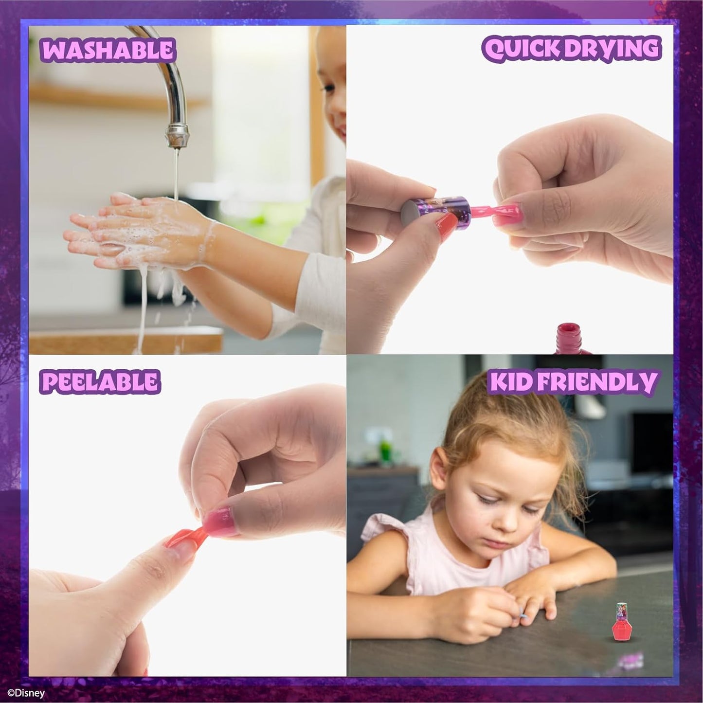 Townley Girl Disney Frozen Non-Toxic Peel-Off Nail Polish Set with Shimmery and Opaque Colors with Nail Gems for Girls Ages 3+, Perfect for Parties, Sleepovers and Makeovers, 18 Pc Set