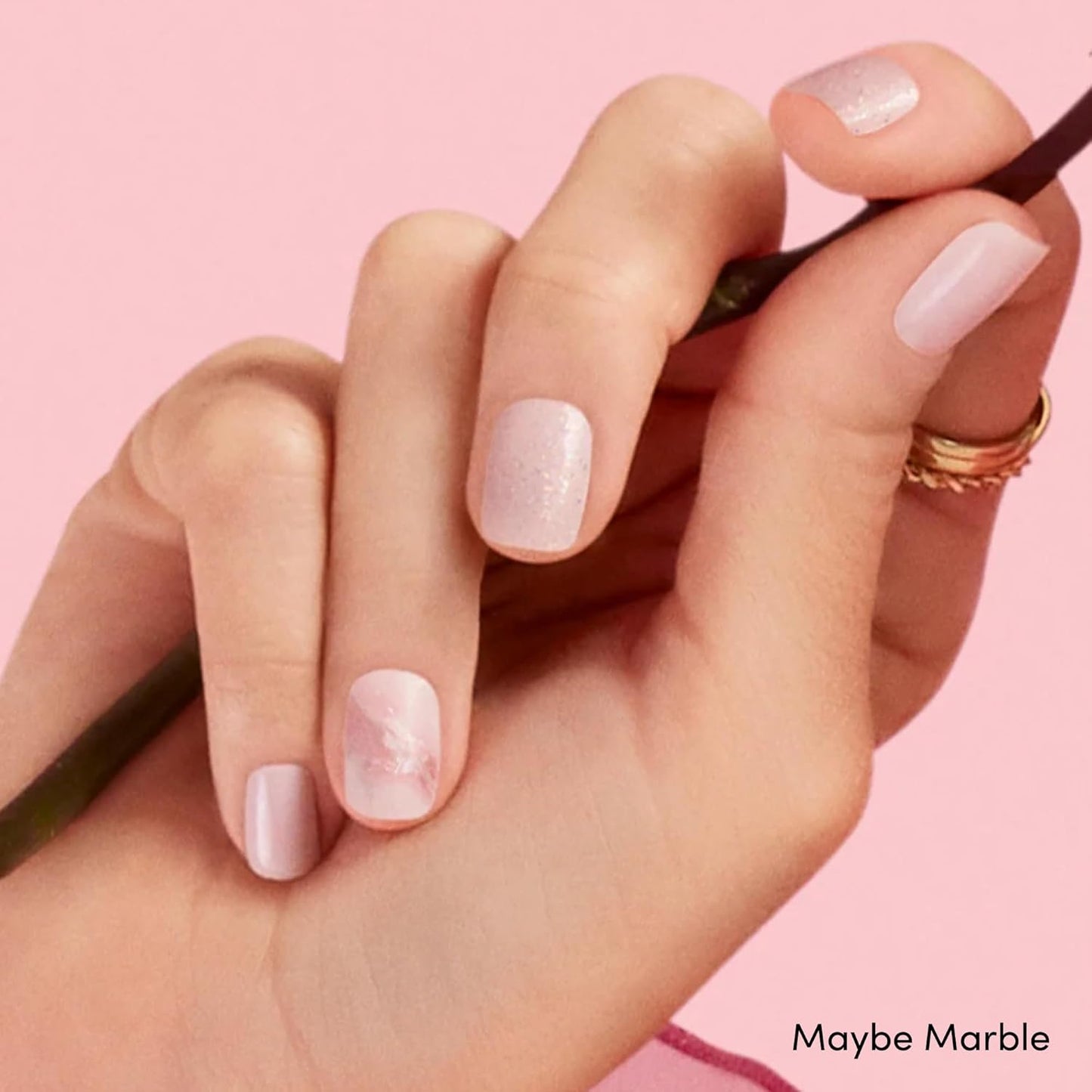 Dashing Diva Gloss Nail Strips Bundle - The Classic Marbles Collection - Crystal Clear & Maybe Marble - UV Free, Chip Resistant, Long Lasting Gel Stickers - Contains 2 Sets