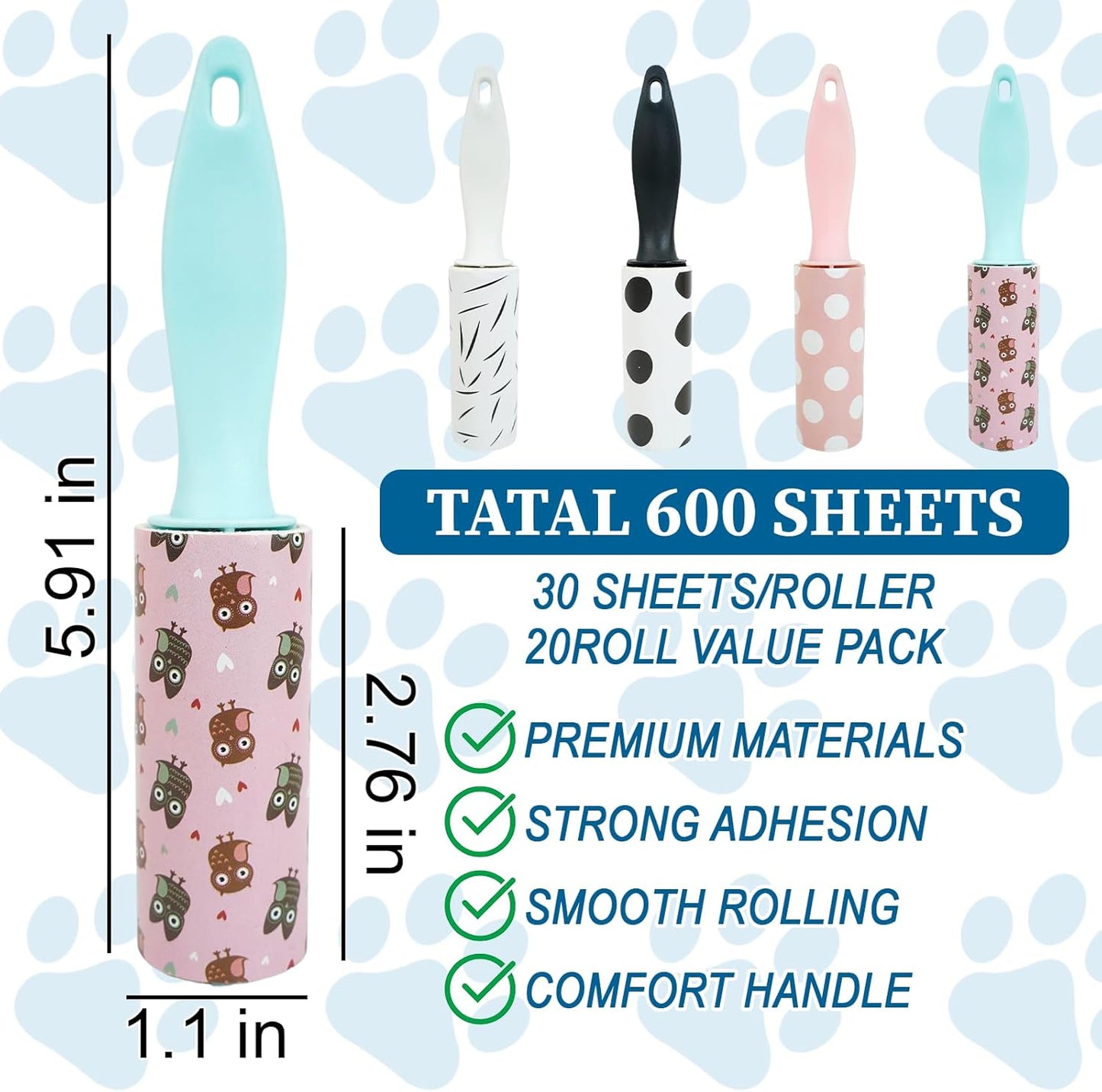 20Pcs Mini Lint Roller Travel Size, Mini Lint Roller for Purse, Portable Lint Rollers for Pet Clothes Travel Lint Bursh Rollers, Cat Hair Extra Sticky Clothes Removal Tool for Bags Furniture 5.9×1.1In