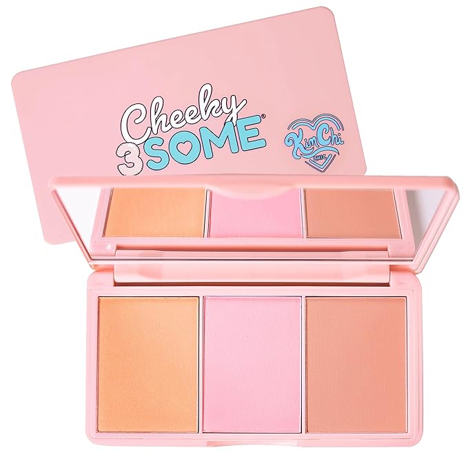 KimChi Chic Beauty Cheeky 3Some Blush Trio, Blush Makeup Palette with 3 Colors, Use Individually or Blend All Shades for Custom Look, 01 Just A Pinch, 0.47 oz