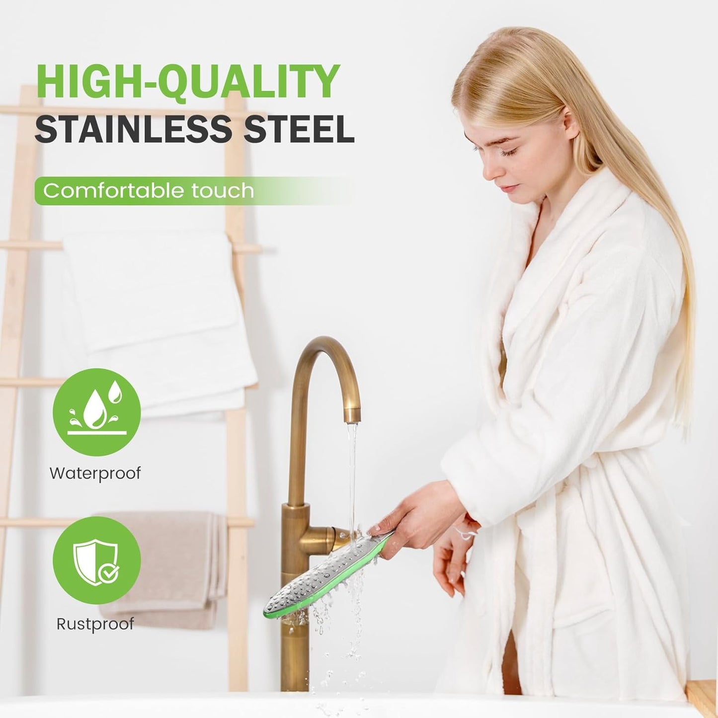 BEZOX Foot Scrubber for Dead Skin(1PCS) - Double Sided Feet File Callus Remover, Heavy Duty Stainless Steel Heel Scraper, Cracked Heel Repair - Green